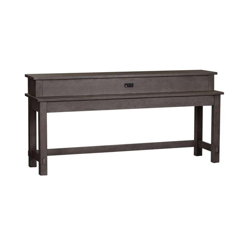 Pemberly Row 4 Piece Set with Console Table and 3 Stools in Gray