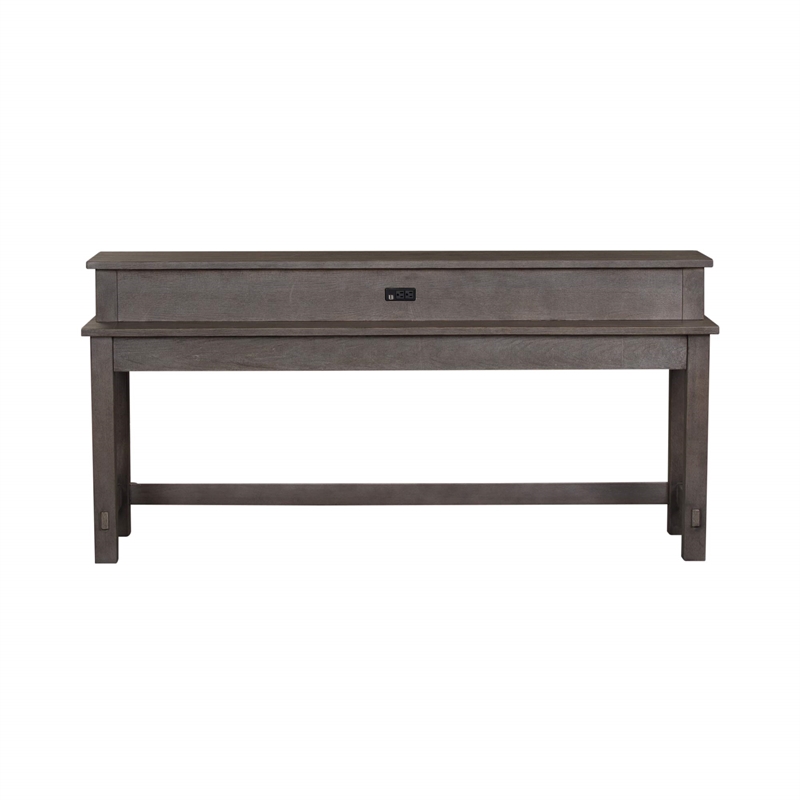 Pemberly Row 4 Piece Set with Console Table and 3 Stools in Gray