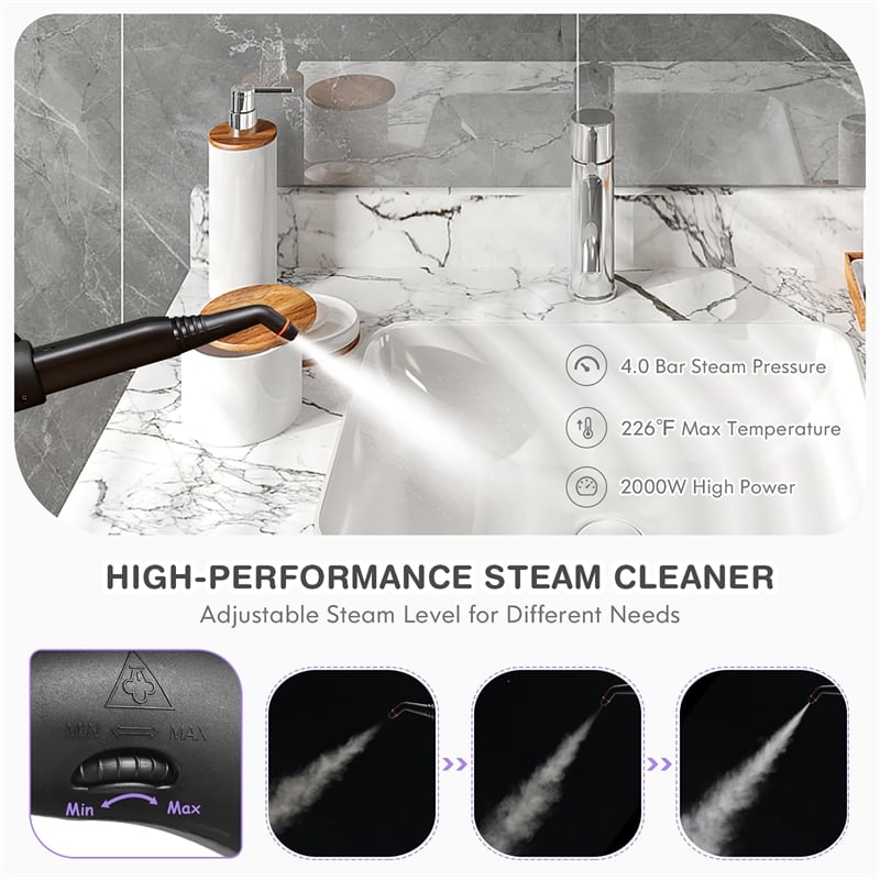 Pemberly Row 2000W Heavy Duty Steam Cleaner Mop Multipurpose in Purple