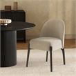 Pemberly Row Modern Chenille Wood Side Chair in Taupe Set of 2