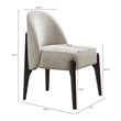 Pemberly Row Modern Chenille Wood Side Chair in Taupe Set of 2