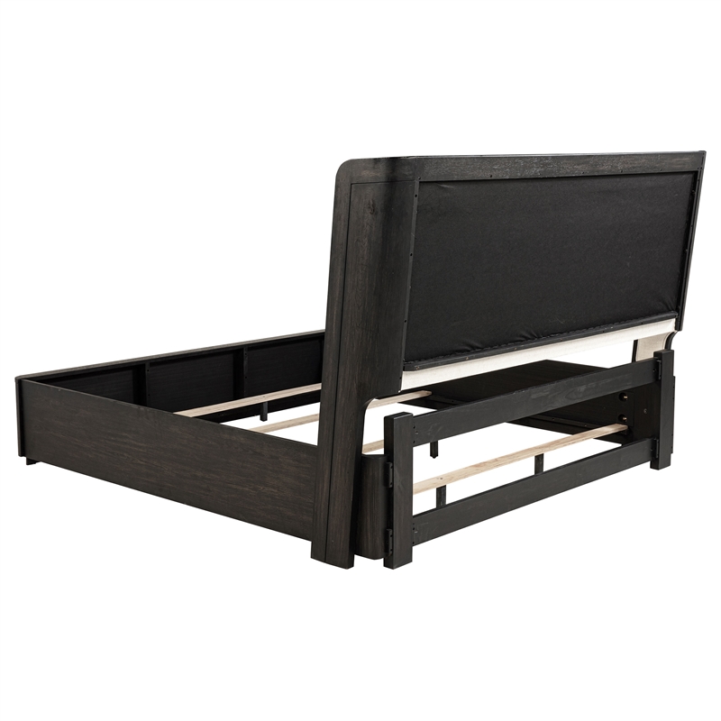 Pemberly Row 5-Piece Wood California King Bedroom Set in Burnished Black