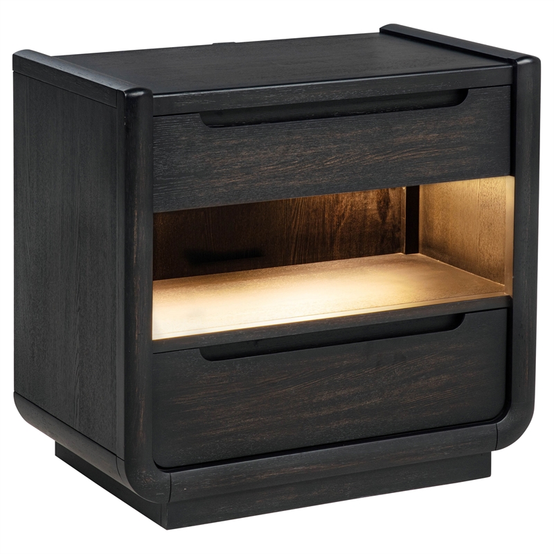 Pemberly Row 5-Piece Wood California King Bedroom Set in Burnished Black