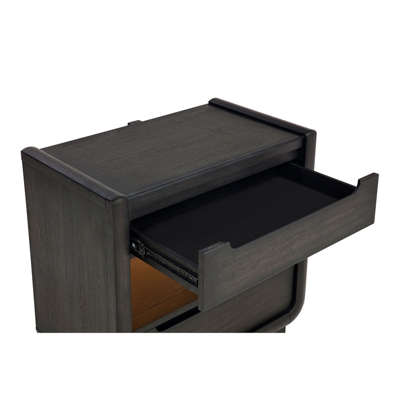 Pemberly Row 5-Piece Wood California King Bedroom Set in Burnished Black