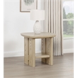 Pemberly Row Coastal Wood Square End Side Table with Shelf in Beige Oak