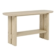 Pemberly Row Coastal Wood Sofa Console Table with Shelf in Beige Oak