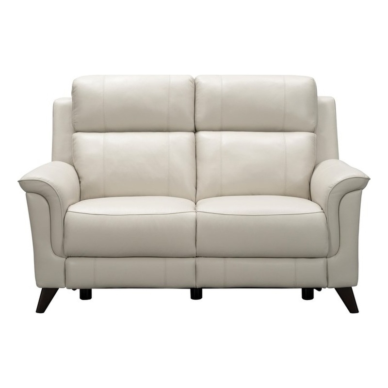 Pemberly Row Power Reclining Loveseat with Head Rests in Laurel Cream