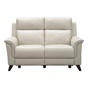 Pemberly Row Power Reclining Loveseat with Head Rests in Laurel Cream