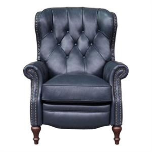 Pemberly Row Premium Push Thru The Arms Recliner in Shoreham Blue