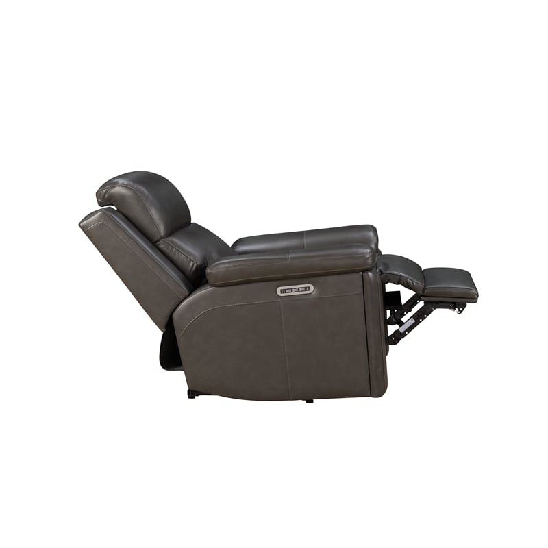 Pemberly Row Power Recliner with Heat and Massage in Matteo Smokey Gray
