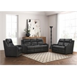 Pemberly Row Power Reclining Upholstered Sofa in Elway Dark Gray