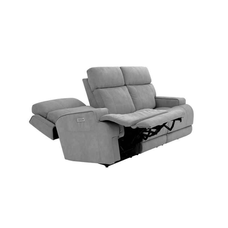 Pemberly Row Zero Gravity Sofa with Power Recline in Arula Dolphin