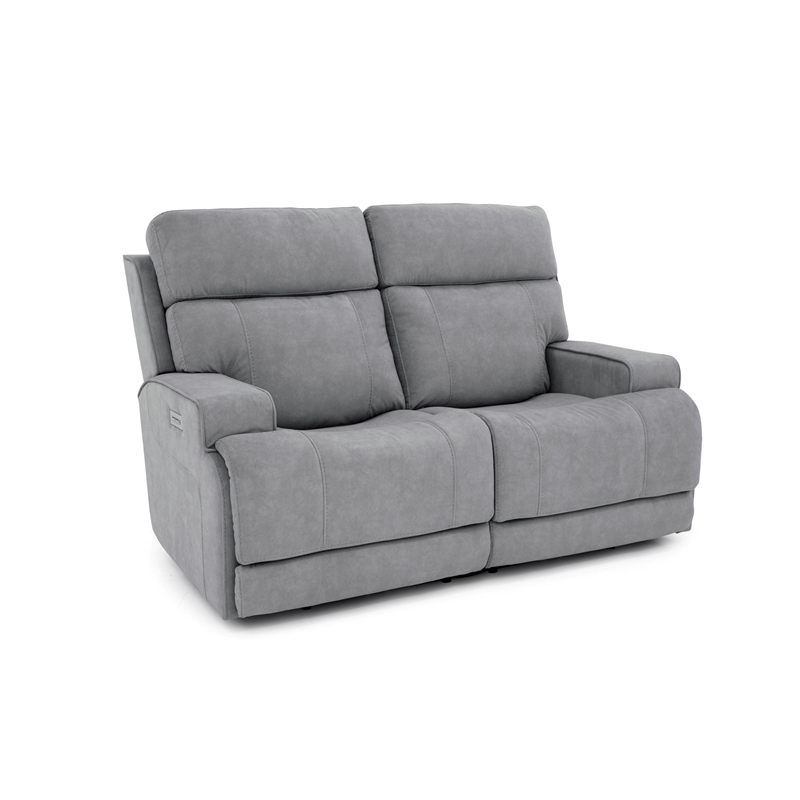 Pemberly Row Zero Gravity Loveseat with Power Recline in Arula Dolphin