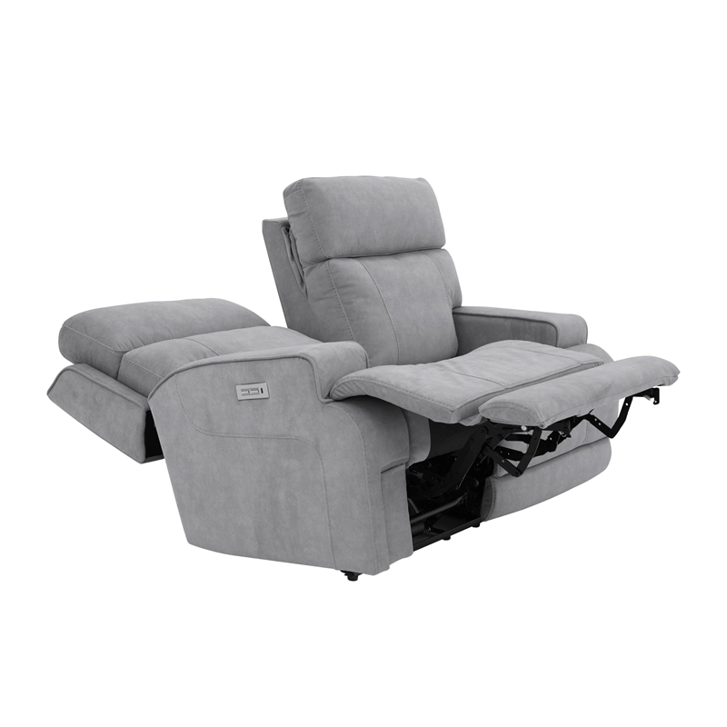 Pemberly Row Zero Gravity Loveseat with Power Recline in Arula Dolphin