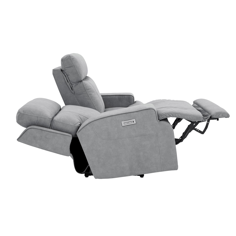 Pemberly Row Zero Gravity Loveseat with Power Recline in Arula Dolphin