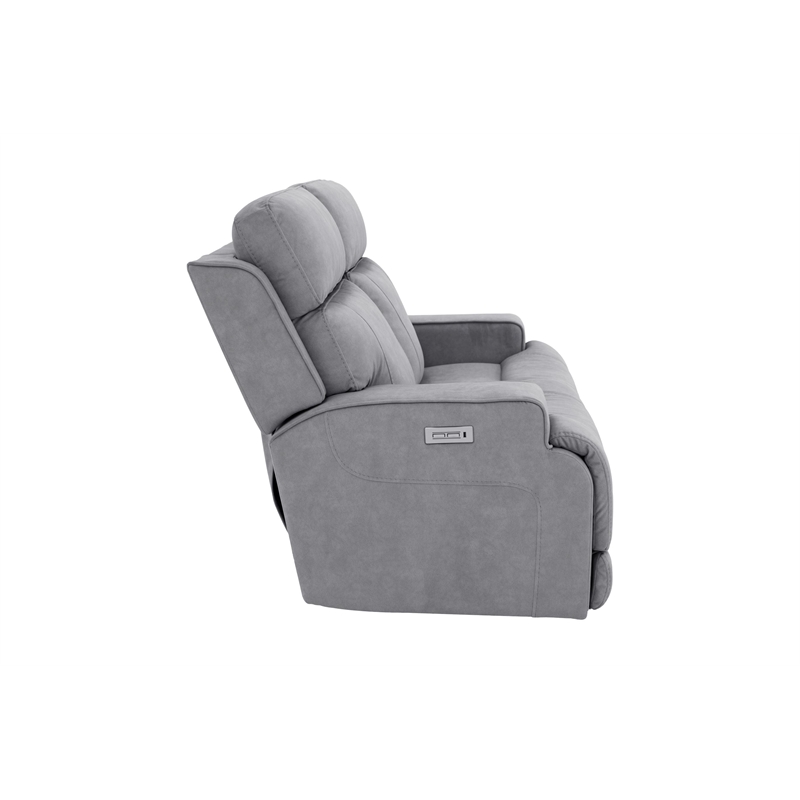 Pemberly Row Zero Gravity Loveseat with Power Recline in Arula Dolphin