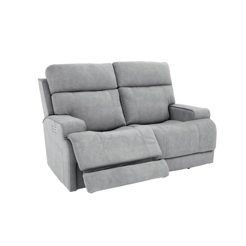 Pemberly Row Zero Gravity Loveseat with Power Recline in Arula Dolphin