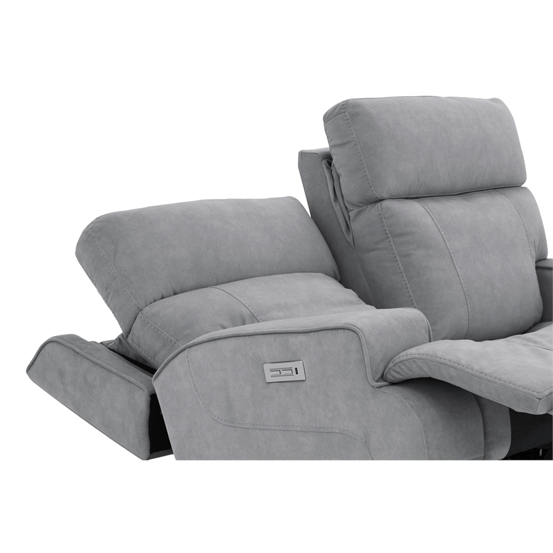 Pemberly Row Zero Gravity Loveseat with Power Recline in Arula Dolphin