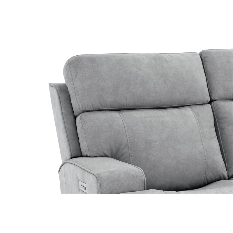 Pemberly Row Zero Gravity Loveseat with Power Recline in Arula Dolphin