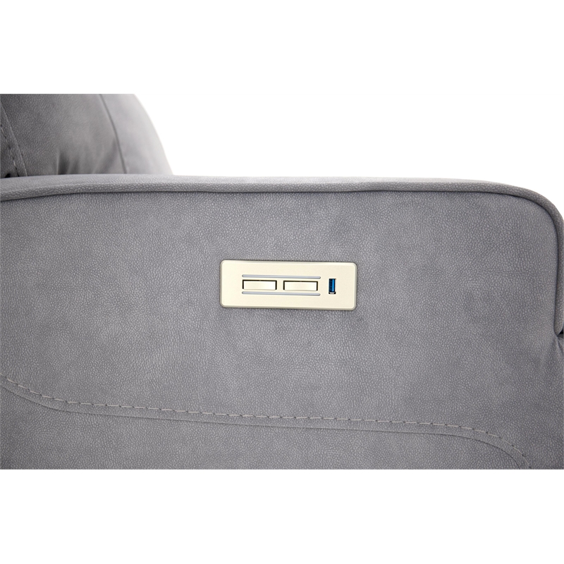 Pemberly Row Premium Zero Gravity Power Recliner in Arula Dolphin