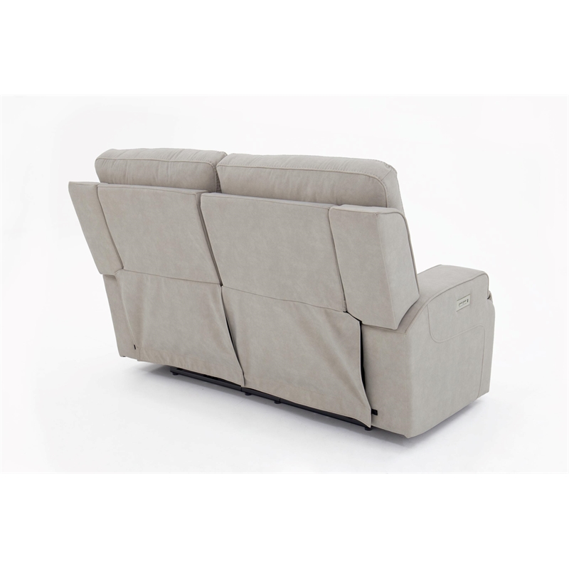 Pemberly Row Zero Gravity Loveseat with Power Recline in Arula Dove