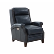 Pemberly Row Power Recliner with Power Head Rest in Barone Navy Blue