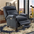 Pemberly Row Power Recliner with Power Head Rest in Barone Navy Blue