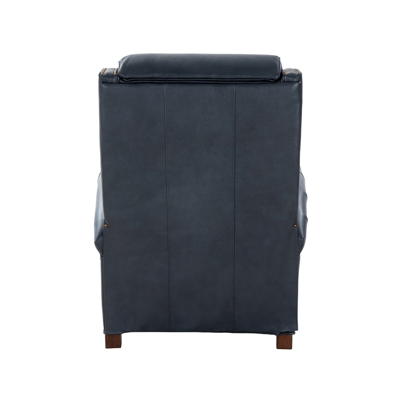 Pemberly Row Power Recliner with Power Head Rest in Barone Navy Blue