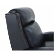 Pemberly Row Power Recliner with Power Head Rest in Barone Navy Blue