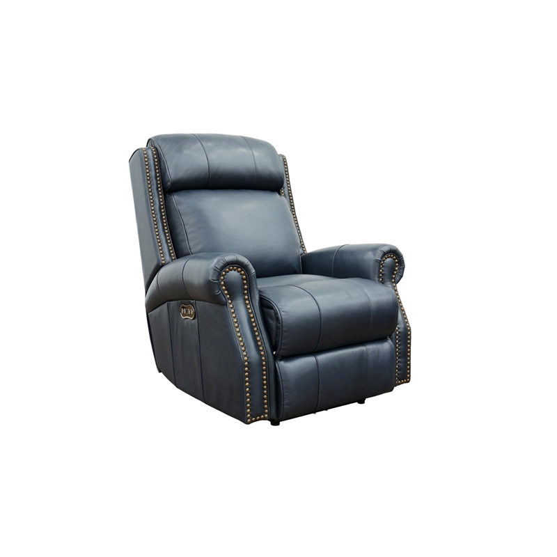 Pemberly Row Big and Tall Power Recliner with Power Head Rest in Shoreham Blue