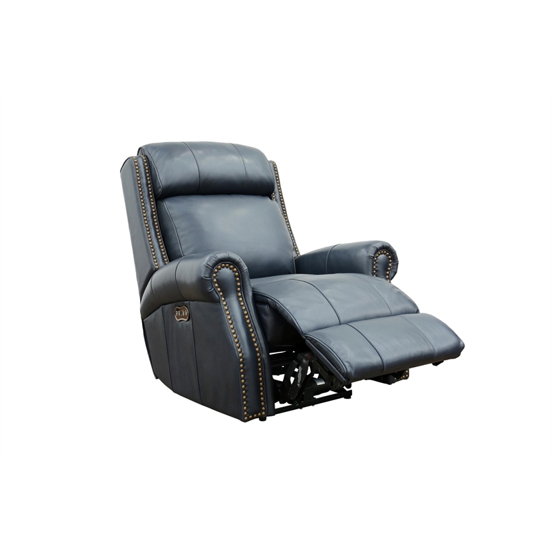 Pemberly Row Big and Tall Power Recliner with Power Head Rest in Shoreham Blue