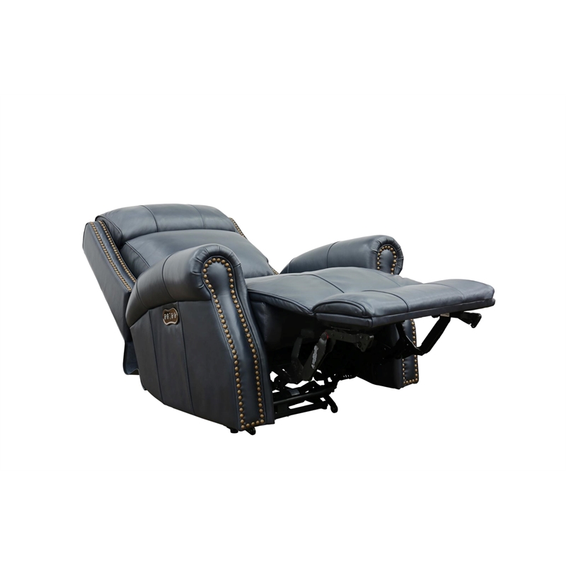 Pemberly Row Big and Tall Power Recliner with Power Head Rest in Shoreham Blue