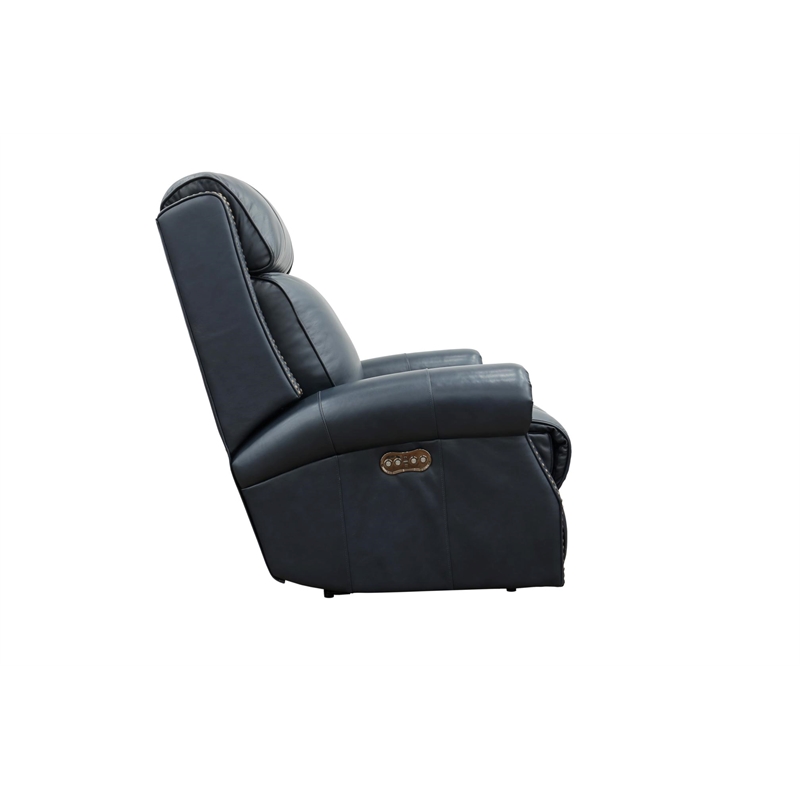 Pemberly Row Big and Tall Power Recliner with Power Head Rest in Shoreham Blue