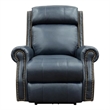 Pemberly Row Big and Tall Power Recliner with Power Head Rest in Shoreham Blue