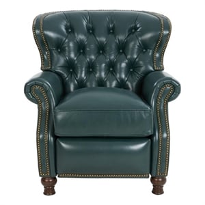 Pemberly Row Push Thru The Arms Recliner in Highland Emerald