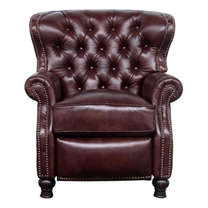 Pemberly Row Premium Push Thru The Arms Recliner in Wenlock Fudge
