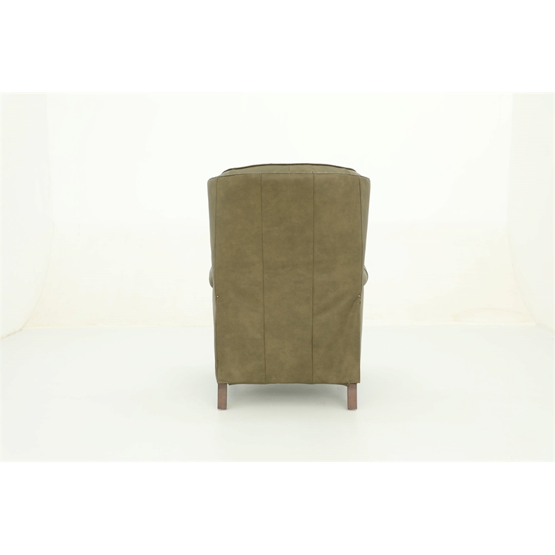 Pemberly Row Premium Push Thru The Arms Recliner in Oasis Olive