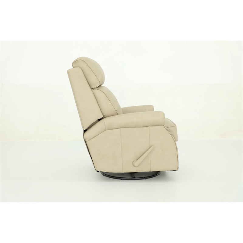 Pemberly Row Premium Swivel Glider Recliner in Cashmere Stone