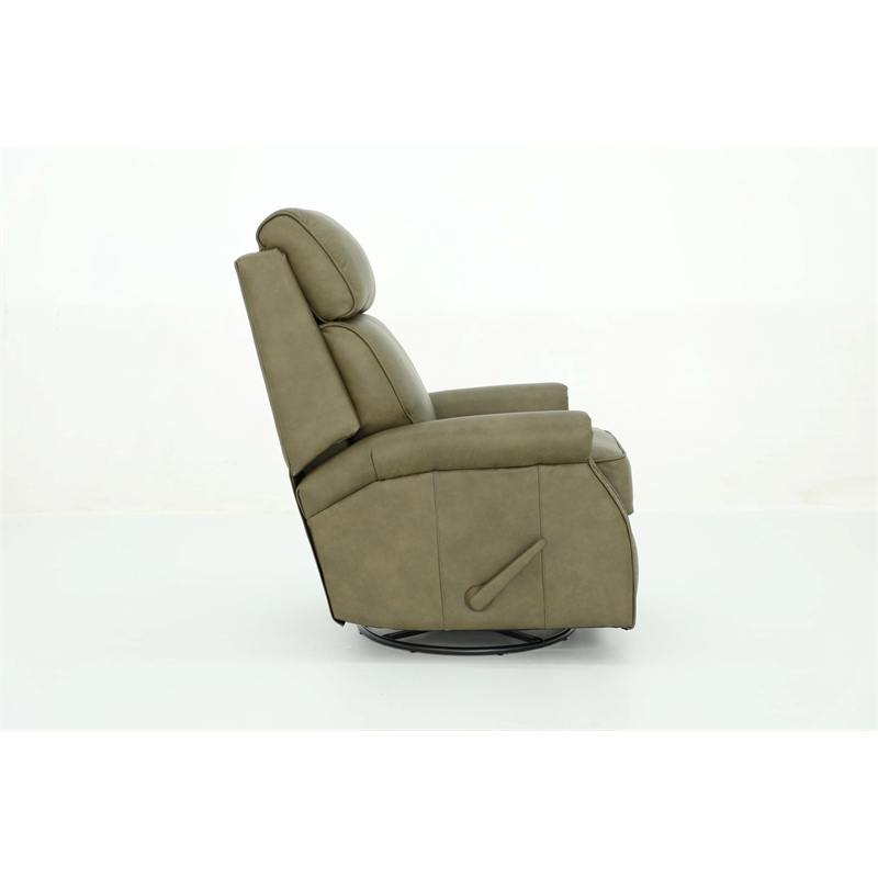 Pemberly Row Swivel Glider Recliner with Storage in Oasis Olive