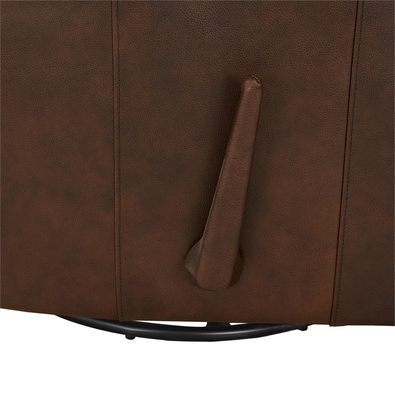 Pemberly Row Premium Swivel Glider Recliner in Ashford Walnut