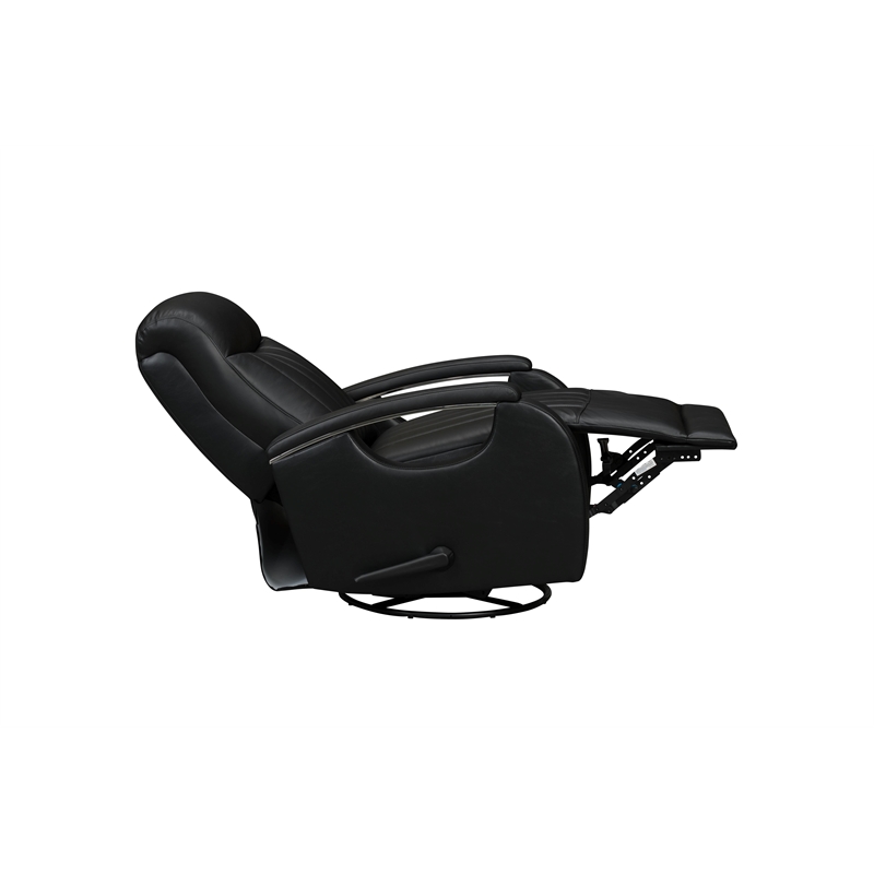 Pemberly Row Swivel Glider Recliner with Storage in Lynn Onyx