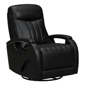 Pemberly Row Swivel Glider Recliner with Storage in Lynn Onyx