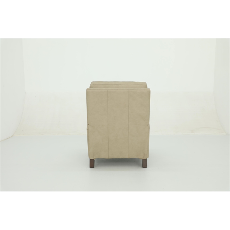 Pemberly Row Premium Push Thru The Arms Recliner in Cashmere Stone