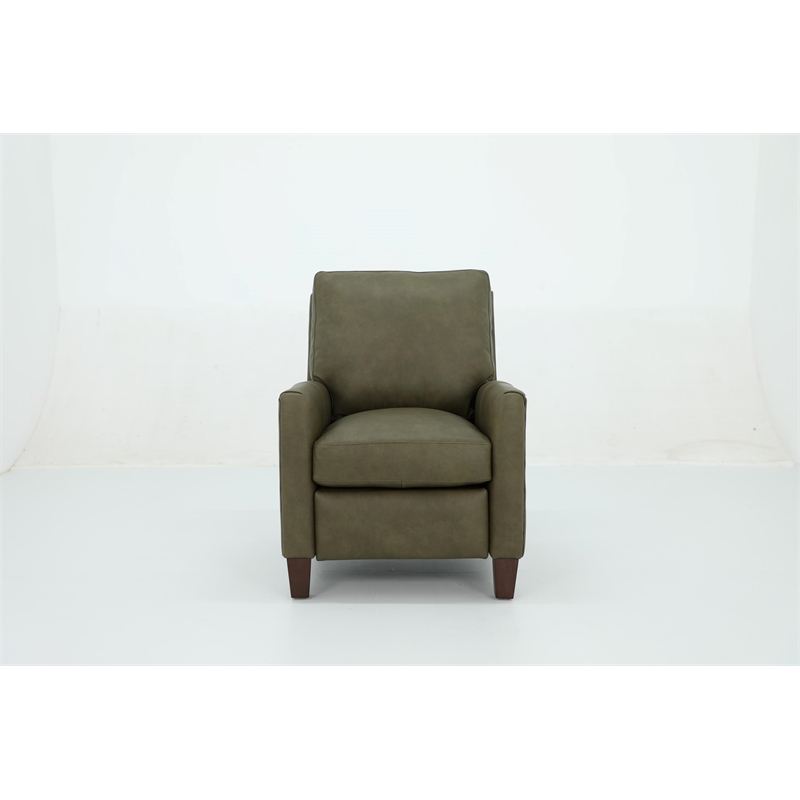 Pemberly Row Premium Push Thru The Arms Recliner in Oasis Olive
