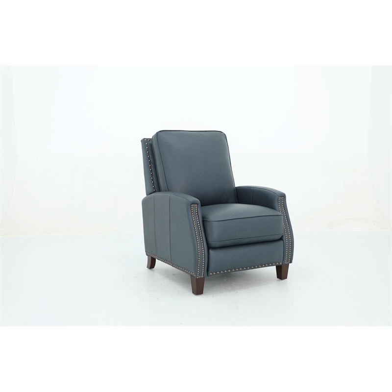 Pemberly Row Premium Push Thru The Arms Recliner in Santa Fe Ocean