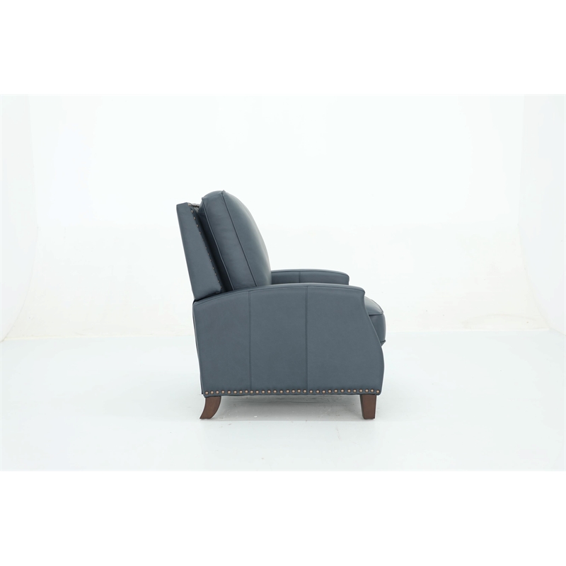 Pemberly Row Premium Push Thru The Arms Recliner in Santa Fe Ocean