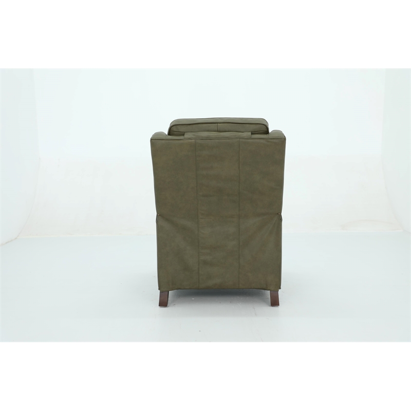 Pemberly Row Premium Push Thru The Arms Recliner in Oasis Olive
