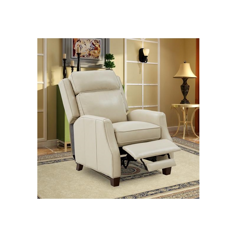 Pemberly Row Push Thru The Arms Recliner in Barone Parchment