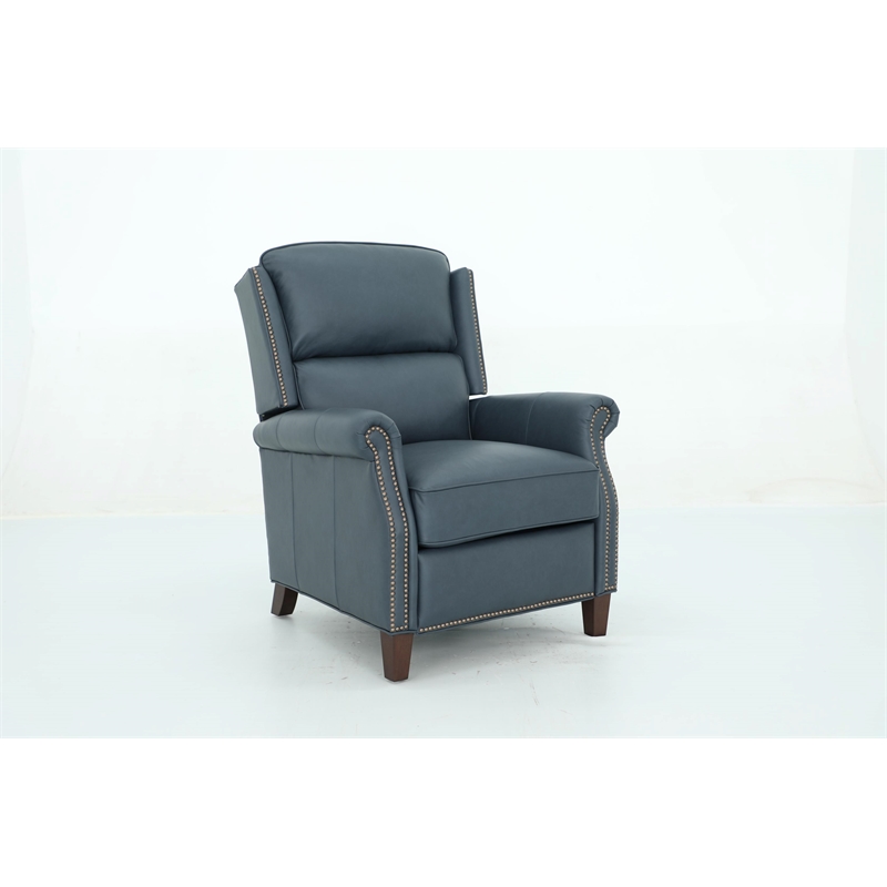 Pemberly Row Premium Push Thru The Arms Recliner in Santa Fe Ocean