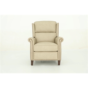 Pemberly Row Premium Push Thru The Arms Recliner in Cashmere Stone